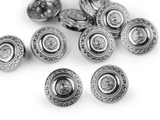 Metal shank buttons 17.4 mm-silver