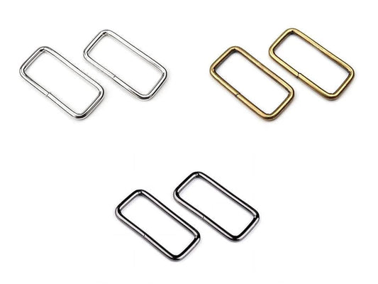 Metal rectangle 30 mm silver tone (set of 10)