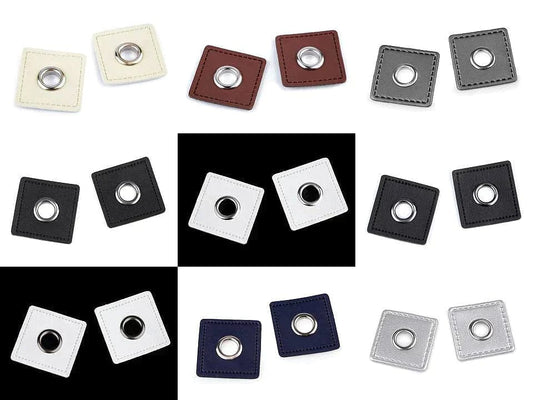 Sew-on eyelets Luversi Ø8 mm 30 x 30 mm-white