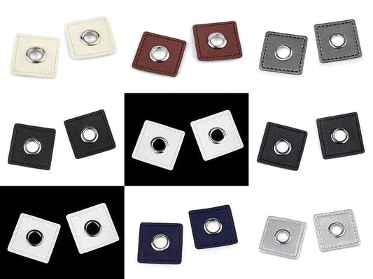 Sew-on eyelets Luversi Ø8 mm 30 x 30 mm-black