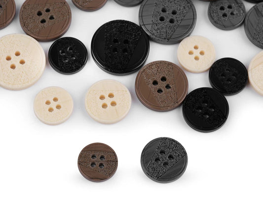 Plastic buttons 15 mm-cream-colored