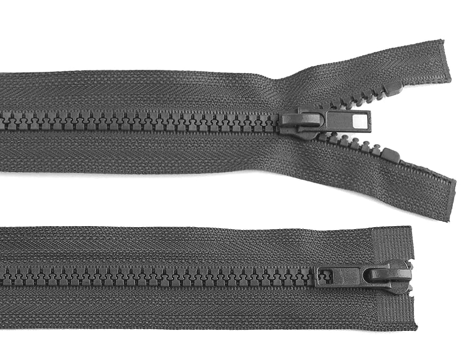 Two-way tractor zipper - graphite gray