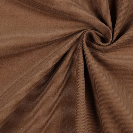 Fine cotton corduroy, walnut shade 145 g/m²