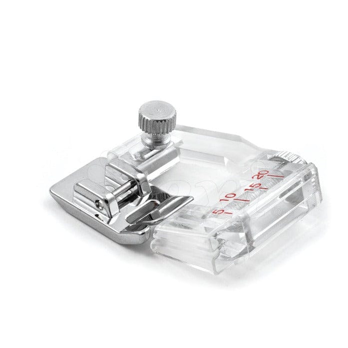 Sewing machine presser foot for sewing on bias tape