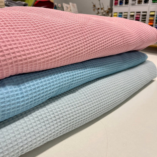 Waffle fabric - pink 230 g/m²