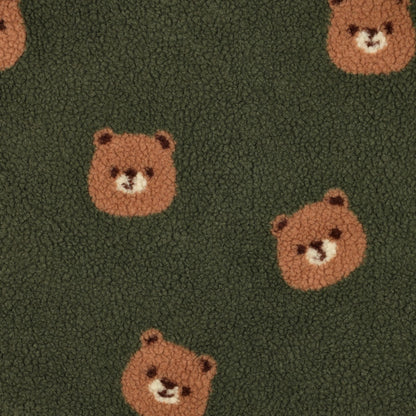 Miśki Teddy z polaru na ciemnozielonym tle