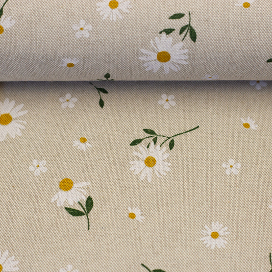Canvas fabric - daisies 200 g/m²