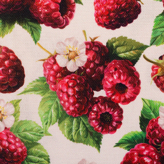 Canvas Fabric - Raspberries 230 g/m²
