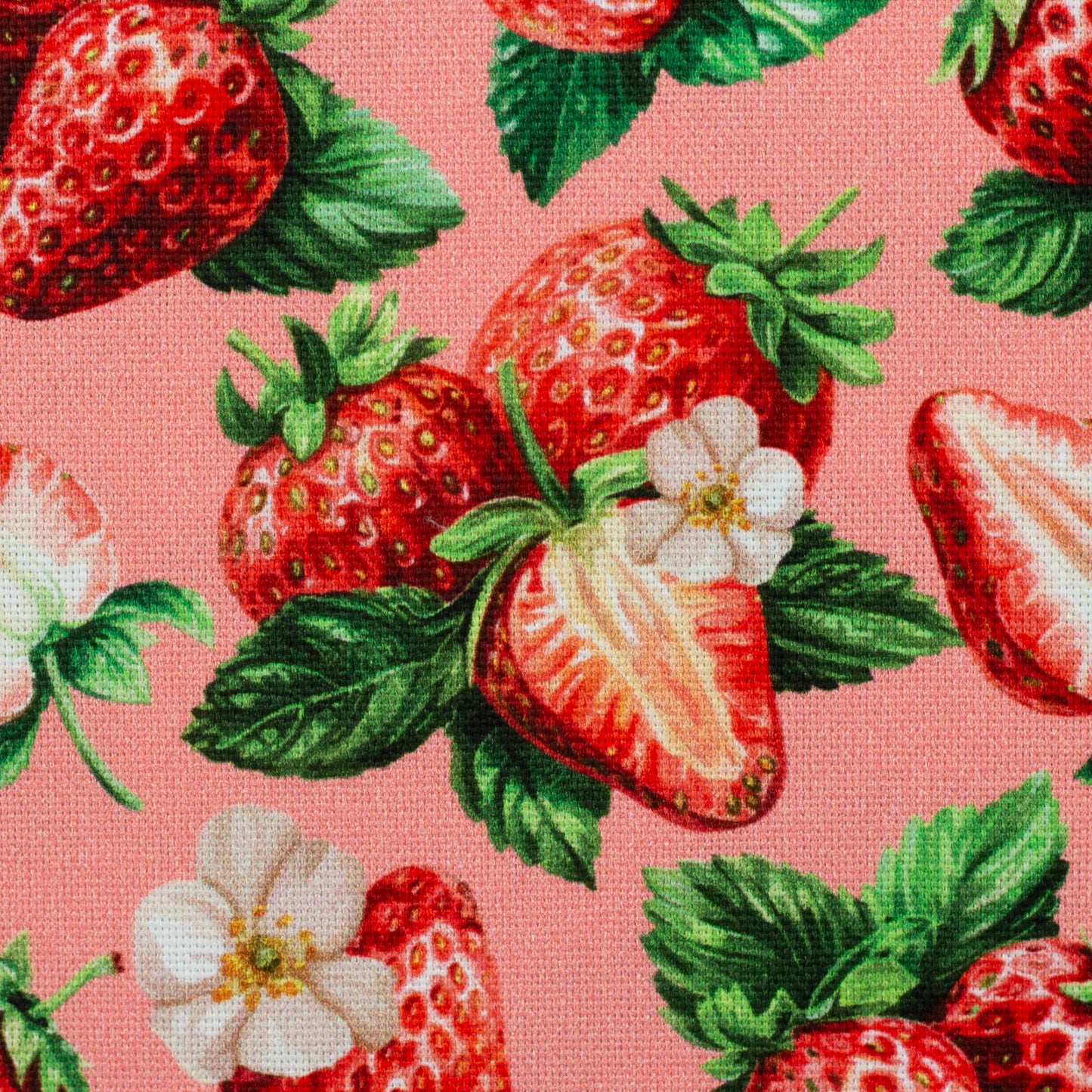 Canvas fabric - strawberries 230 g/m²