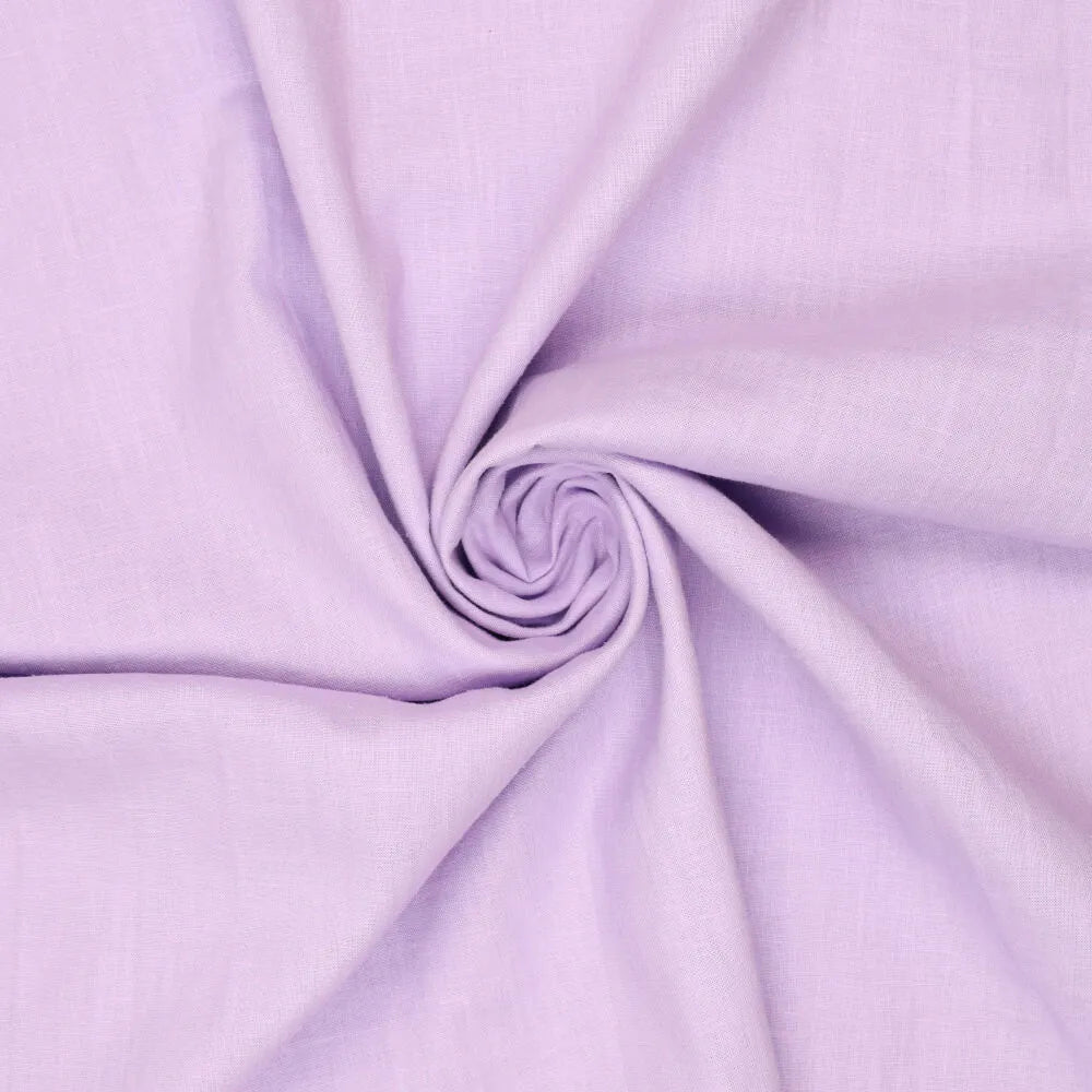 100% Softened linen fabric - lilac purple 165 g/m²