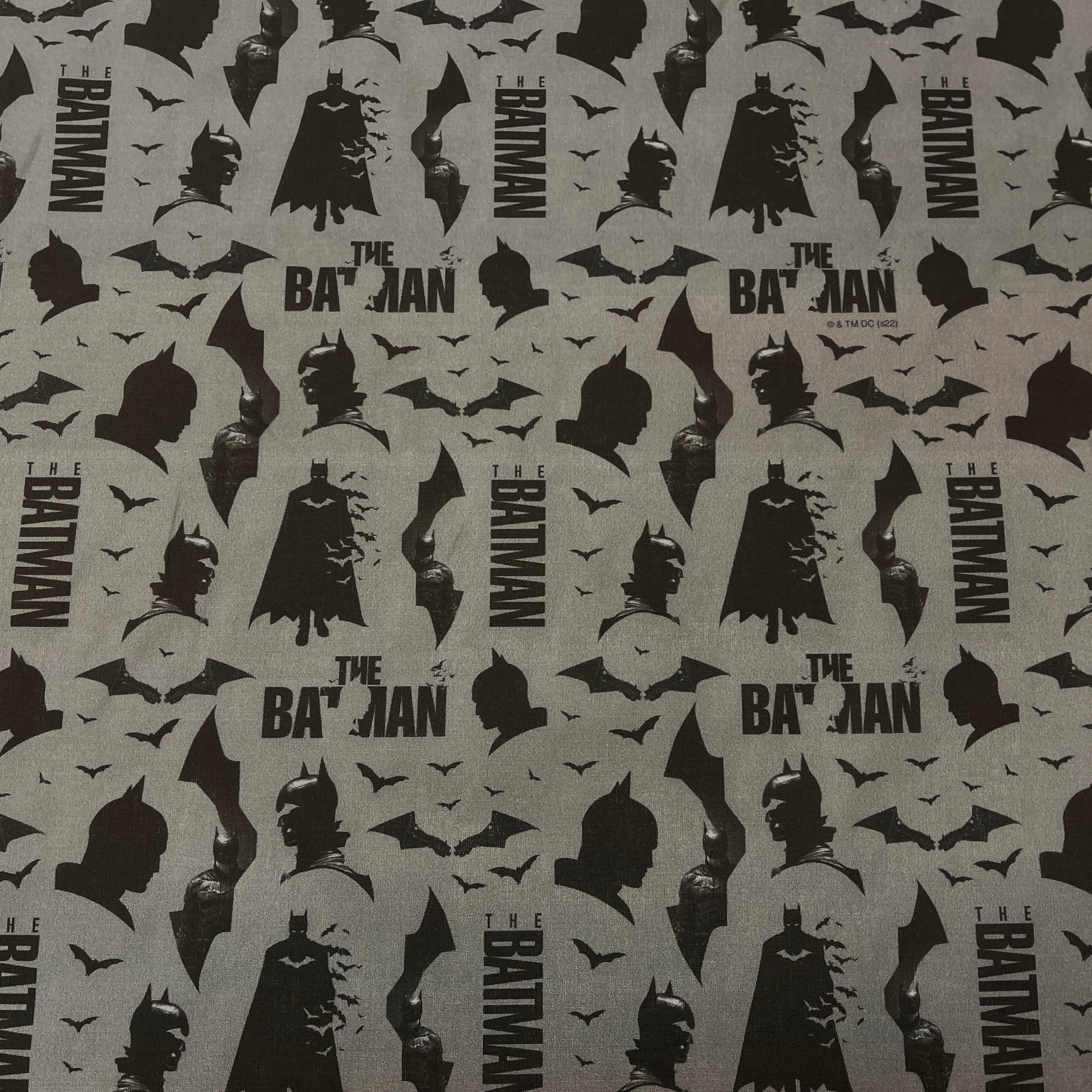 Tkanina 100% bawełniana - Batman na szarym tle The Batman ™© 135 g/m²