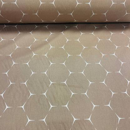 100% Cotton fabric - brown abstract pattern 220cm 146 g/m²