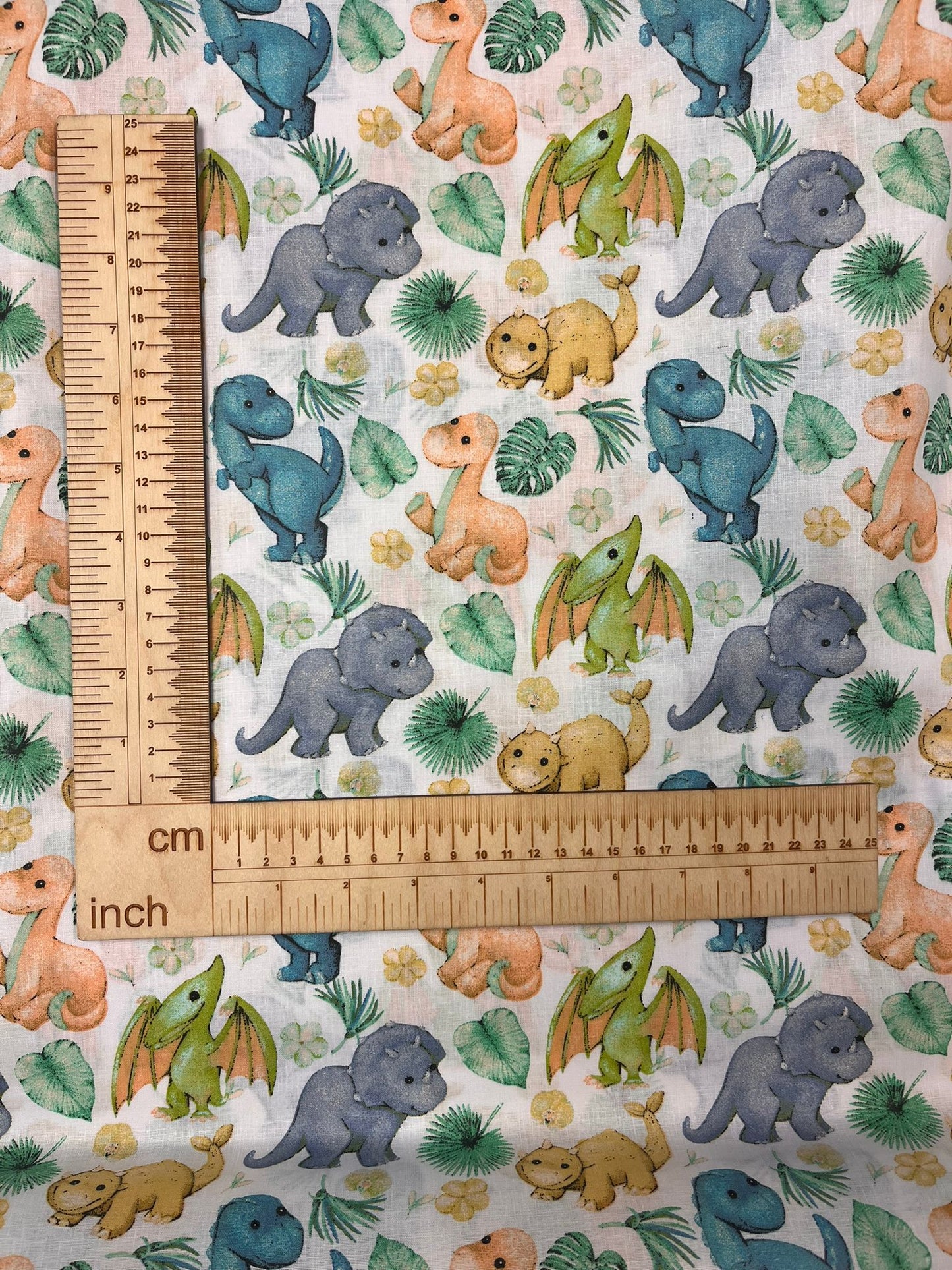 Image of 100% cotton fabric - dino 125 g/m² – available at Šarlotes audumi