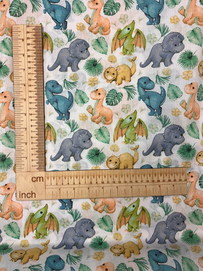 Image of 100% cotton fabric - dino 125 g/m² – available at Šarlotes audumi