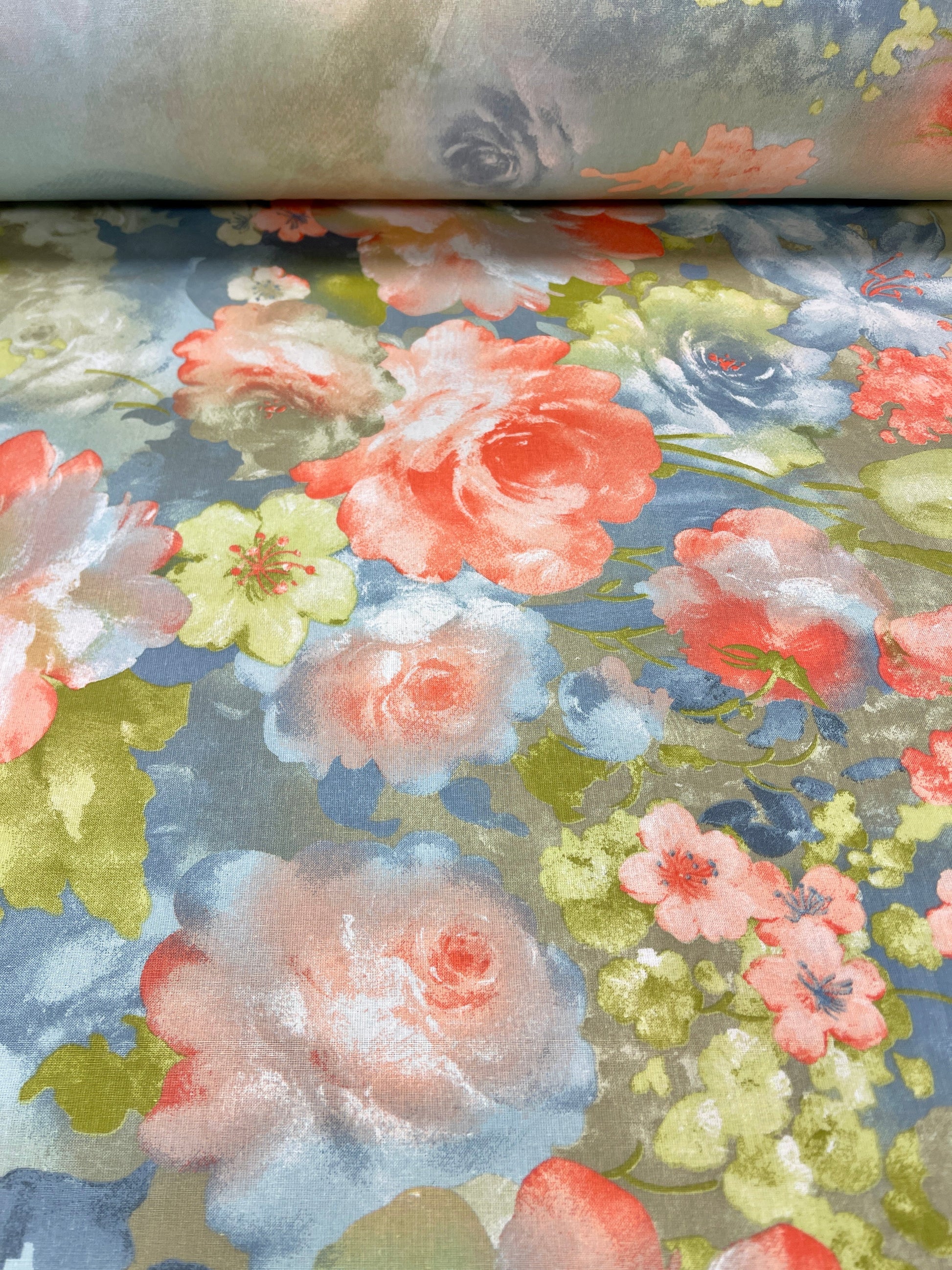 100% Cotton Fabric - Painted Meadow 220cm 146 g/m²