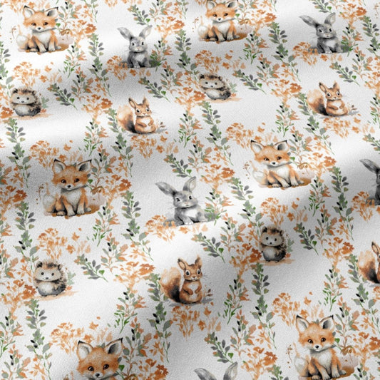 Image of 100% cotton fabric - fox and friends 125 g/m² – available at Šarlotes audumi