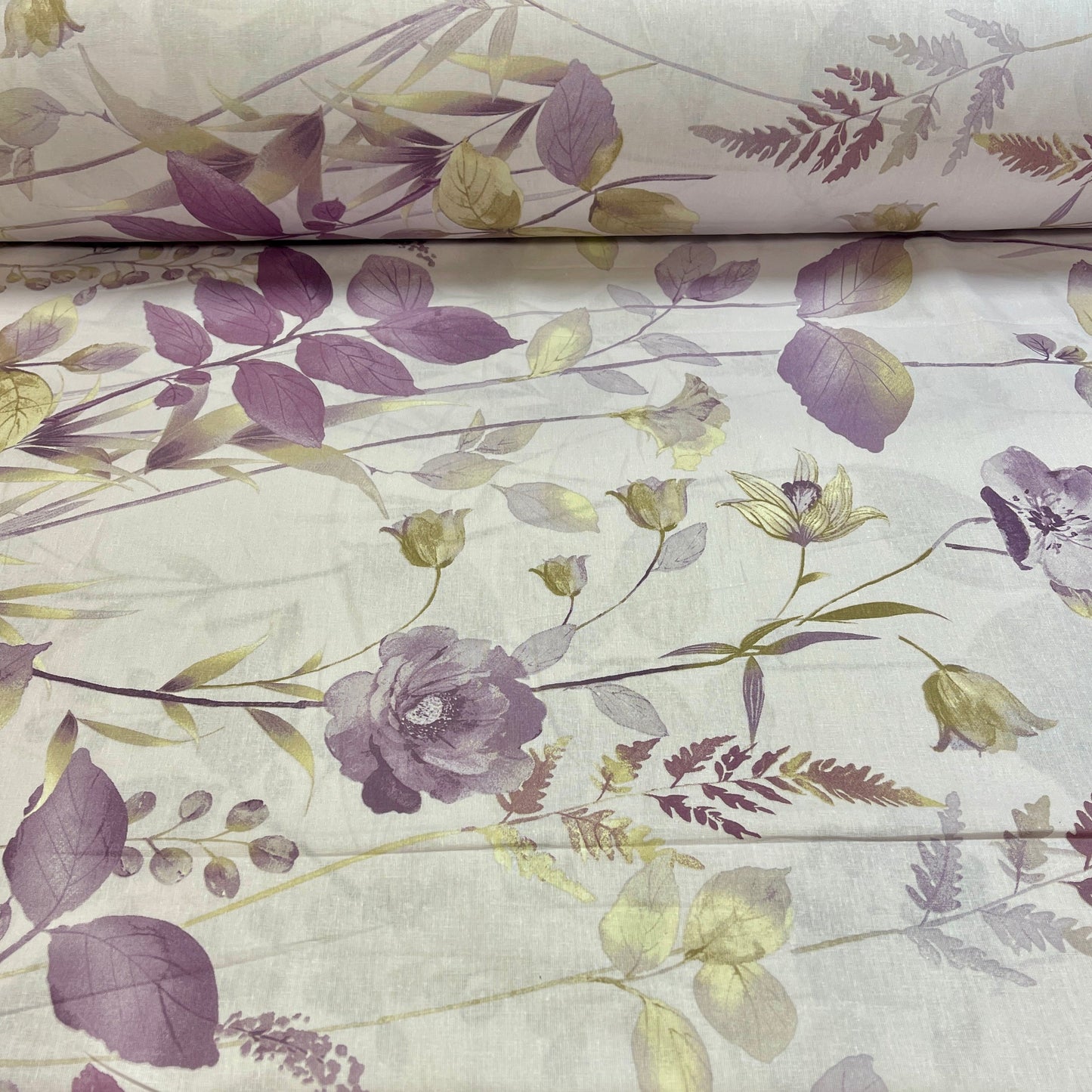 Image of 100% cotton fabric - lilac meadow 220cm 146 g/m² – available at Šarlotes audumi