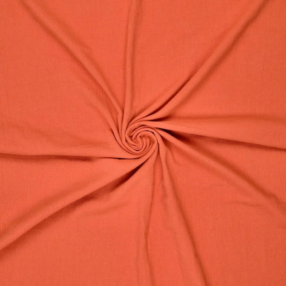 Image of 100% cotton washed fabric | Washed - orange 85 g/m² – available at Šarlotes audumi