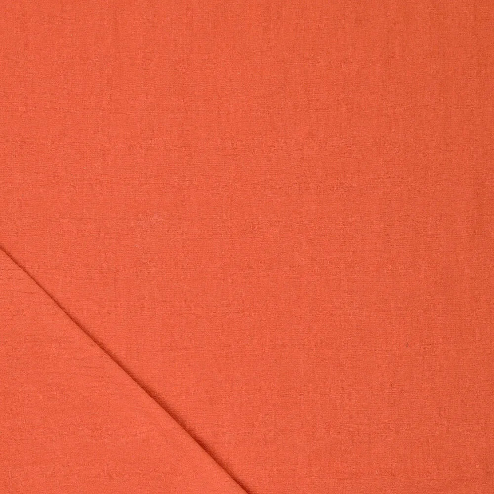 Image of washed 100% cotton fabric| Washed - orange 85 g/m² – available at Šarlotes audumi