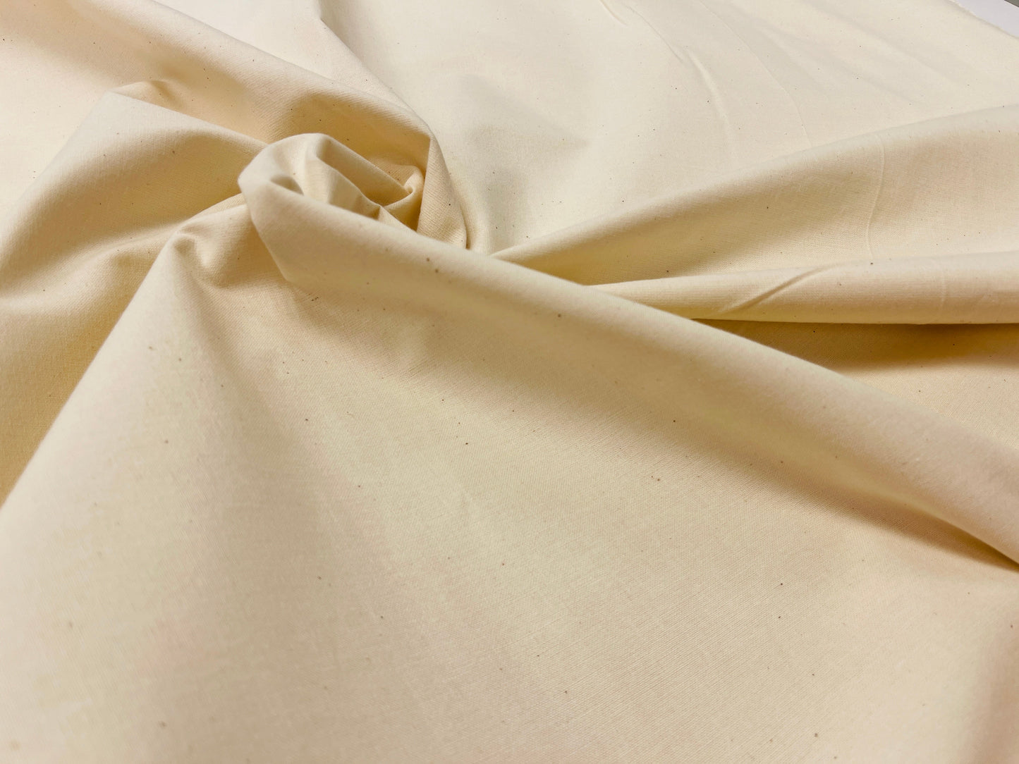 100% Cotton fabric - unbleached natural 125 g/m²