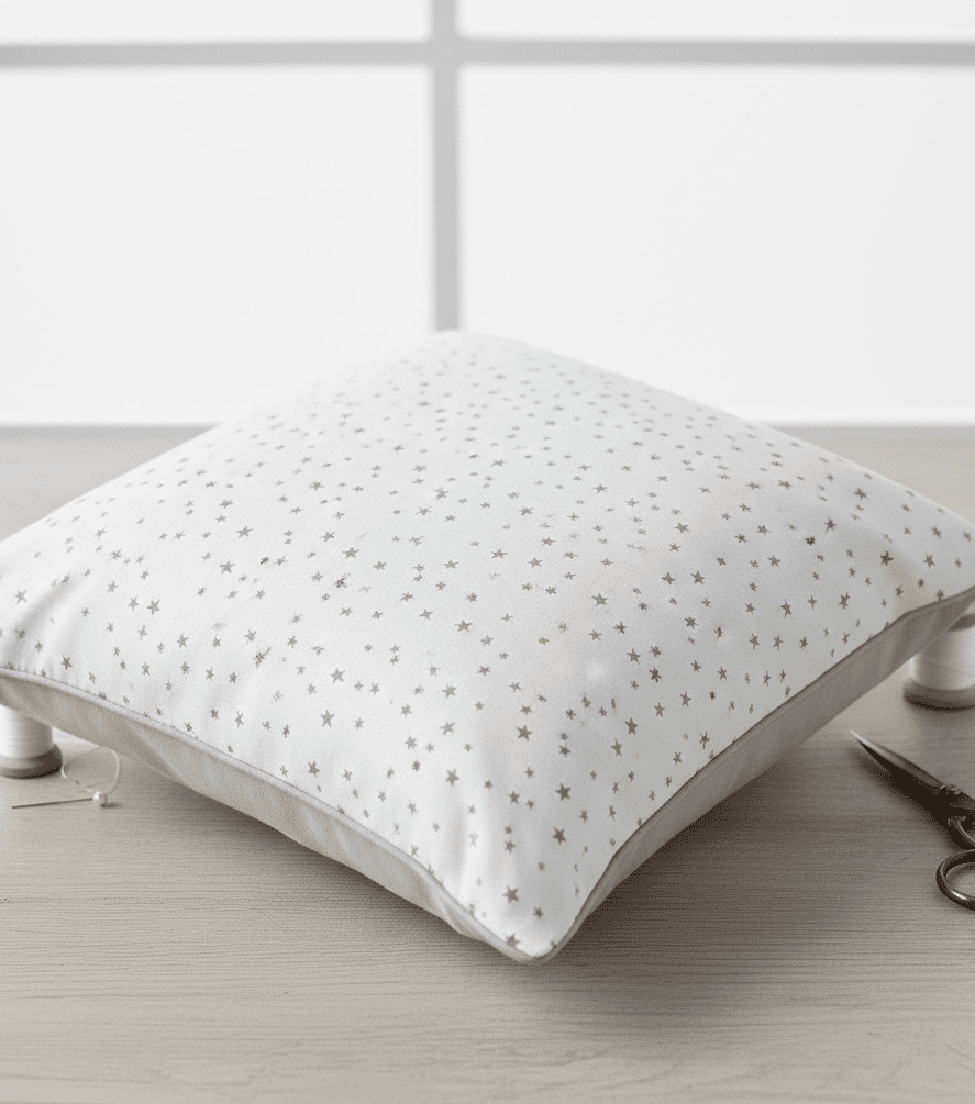 Tkanina 100% bawełniana – szare gwiazdki 125 g/m² – dostępna Šarlotes audumi
