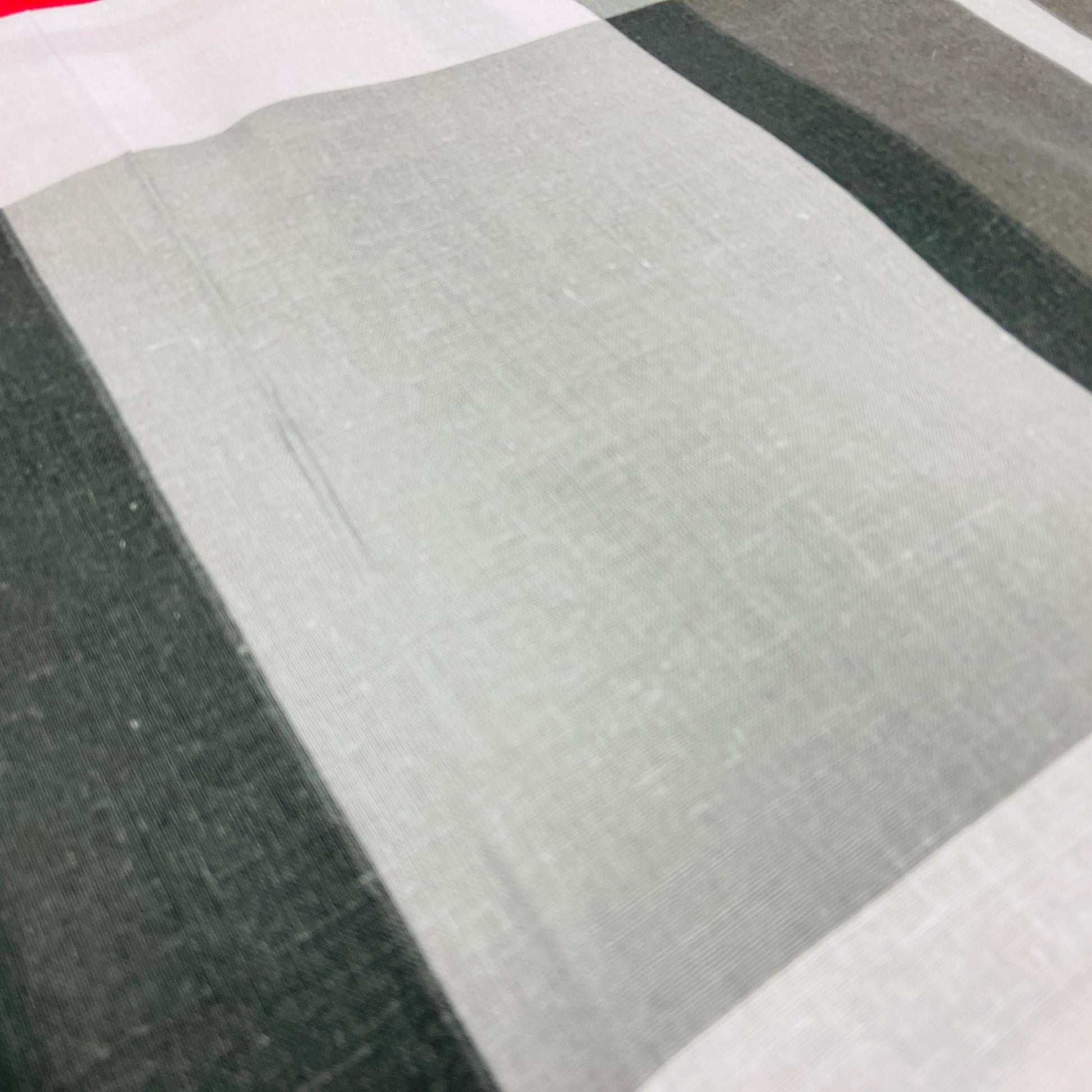 100% Cotton fabric - grey with a red checkered pattern 125 g/m