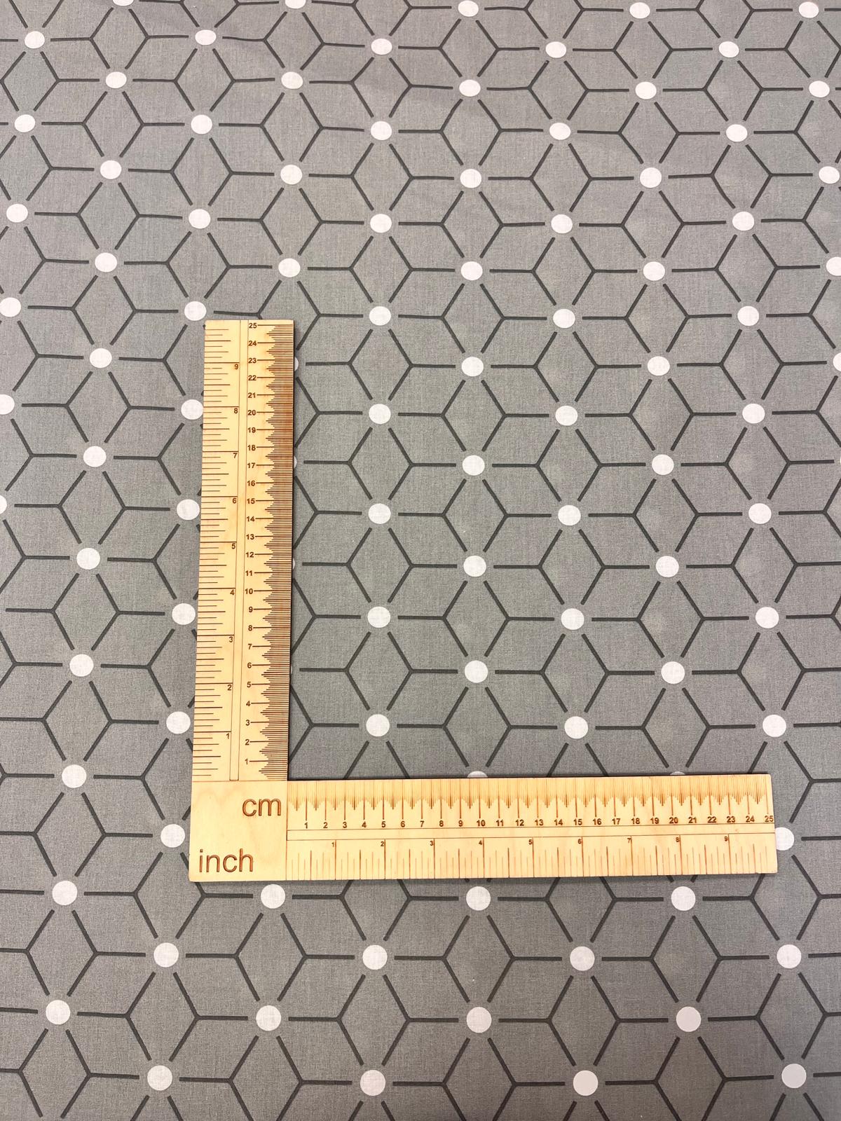 Obraz z tkaniny 100% bawełnianej – szary geometryczny wzór 125 g/m² – dostępny w Šarlotes audumi