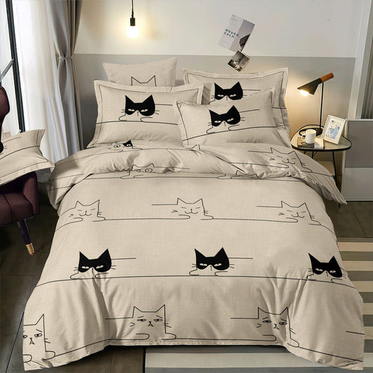Image of 100% cotton fabric - playful cats 220cm 146 g/m² – available at Šarlotes audumi