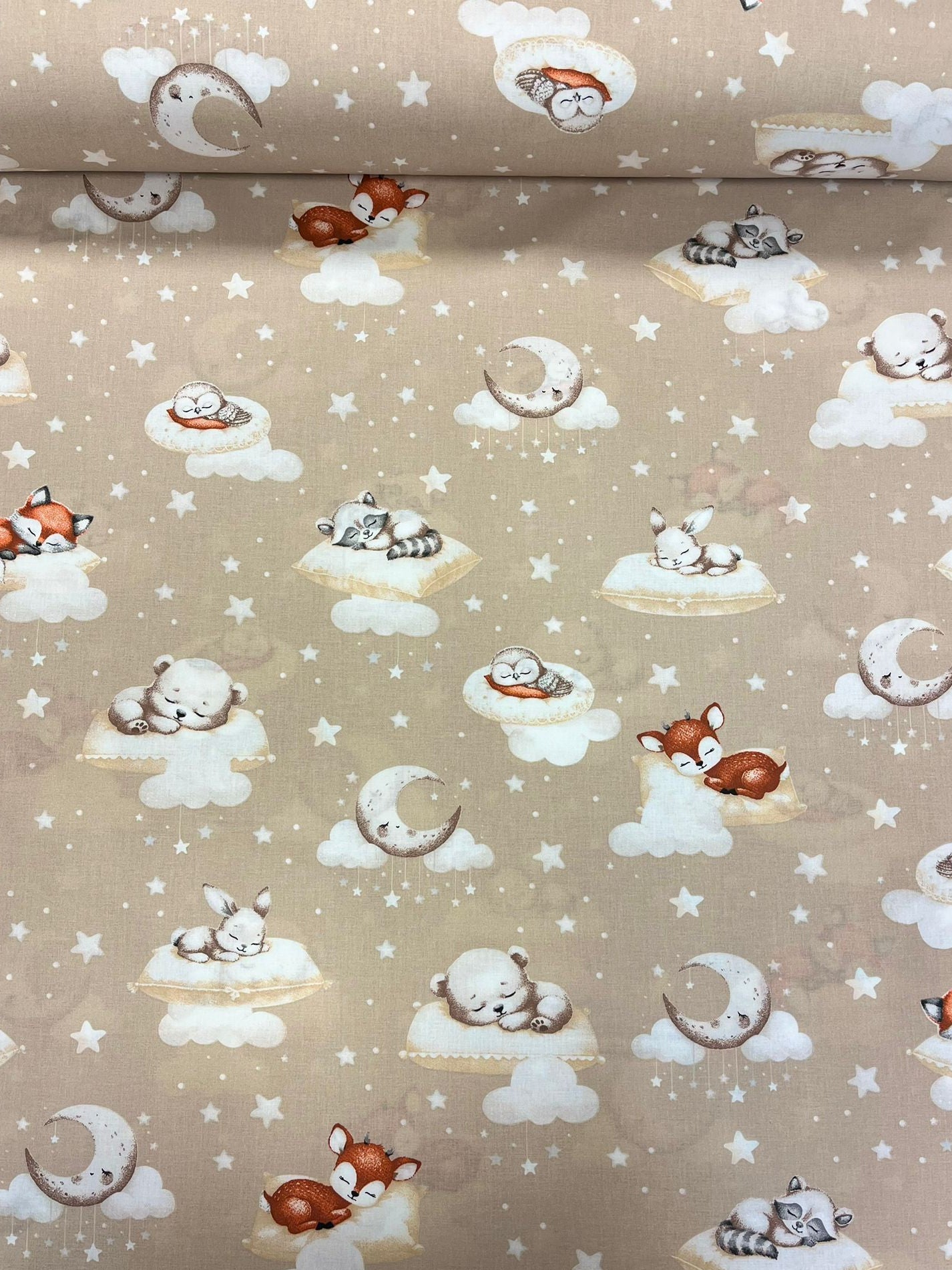 Image with 100% cotton fabric - sweet little dreams for teddy bears on beige 125 g/m² – available at Charlotte Fabrics