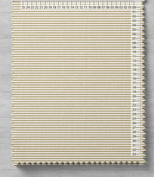 Image of 100% cotton fabric - sand-colored stripes 125 g/m² – available at Šarlotes audumi