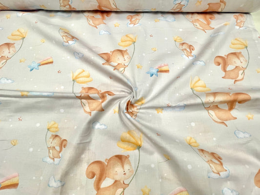 100% bawełniana tkanina w kwiaty, 130 g/m²