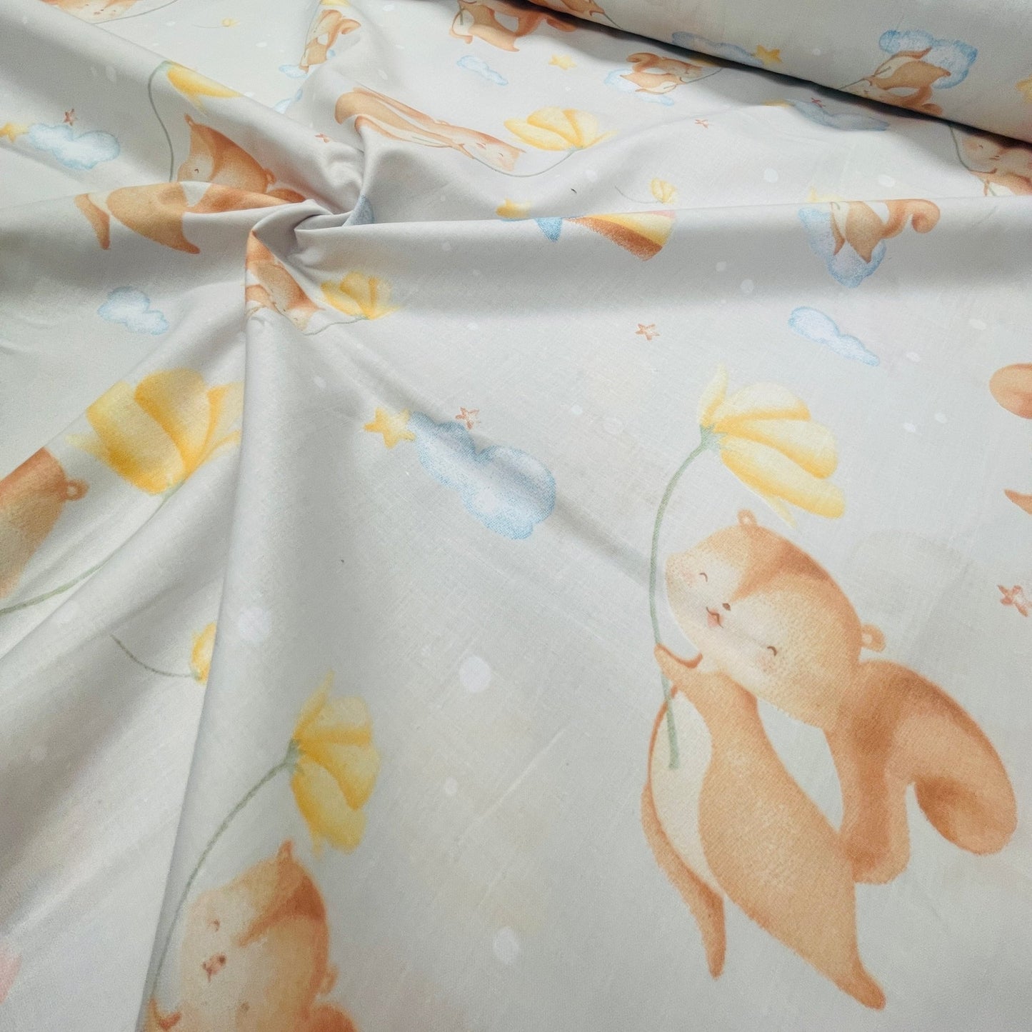 100% bawełniana tkanina w kwiaty 130 g/m²