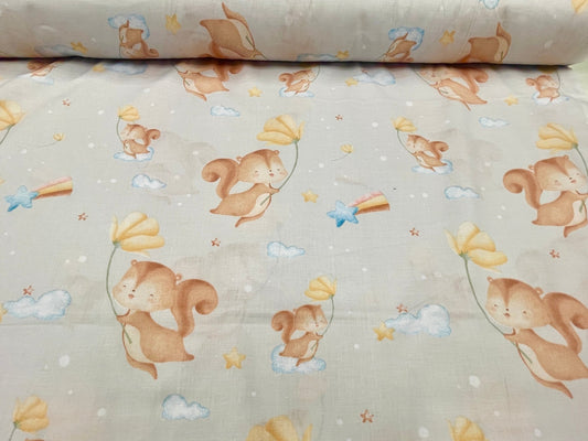 100% bawełniana tkanina w kwiaty 130 g/m²