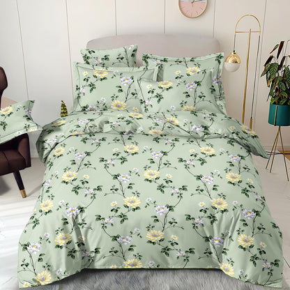Image with 100% cotton fabric - flower meadow sage green 220cm 130 g/m² – available at Charlotte's Fabrics
