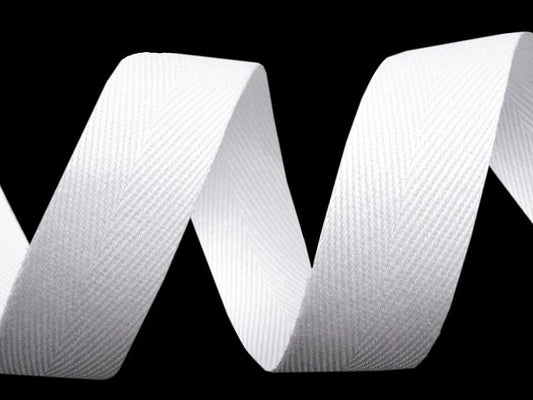 100% Cotton ribbon 30 mm - white