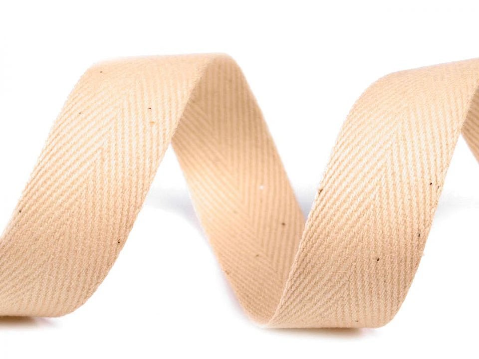 100% Cotton ribbon 30 mm - beige
