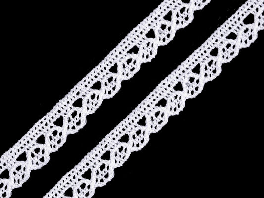 Image of 100% cotton lace 1 cm - white – available at Šarlotes audumi