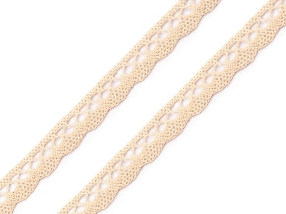 Attēls ar 100% Kokvilnas mežģīne 1 cm-dabīga – pieejams internetā Šarlotes audumi