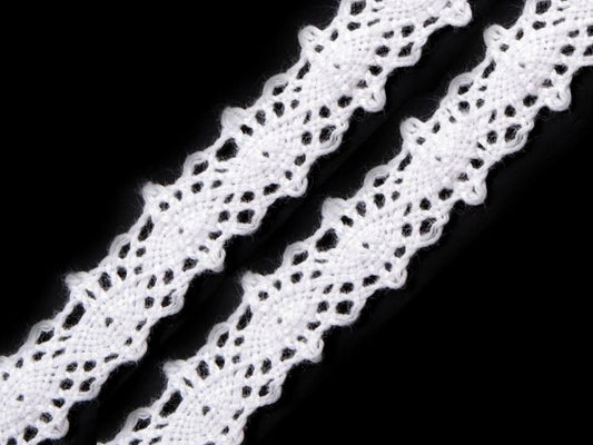 Image of 100% cotton lace 1.2 cm - white – available at Šarlotes audumi