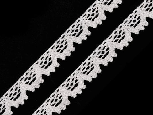 100% Cotton lace - 1.4 cm white