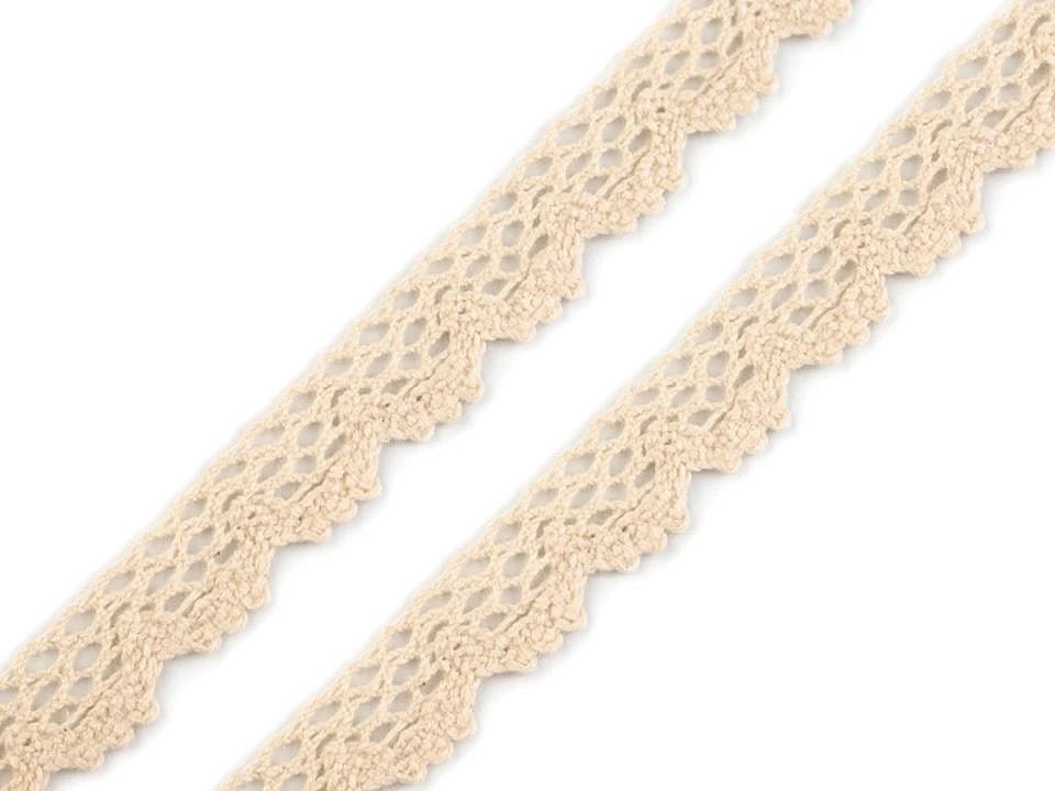 Image of 100% cotton lace - 1.4 cm natural – available at Šarlotes audumi