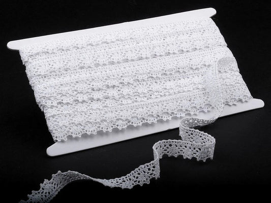Image with 100% cotton lace 1.5 cm - white – available at Šarlotes audumi
