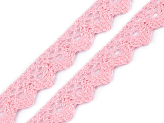 100% cotton lace - 1.5 cm pink