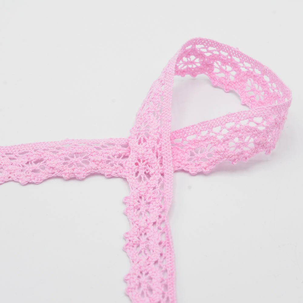 100% Cotton lace - 2 cm pink