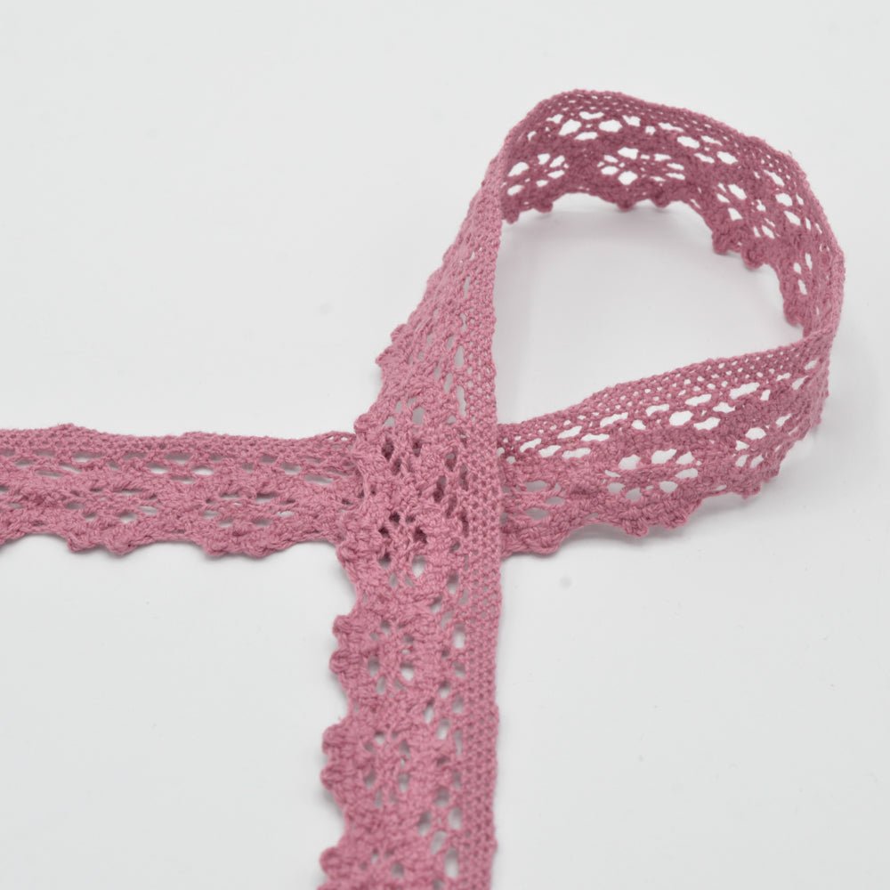100% Cotton lace - 2 cm old rose