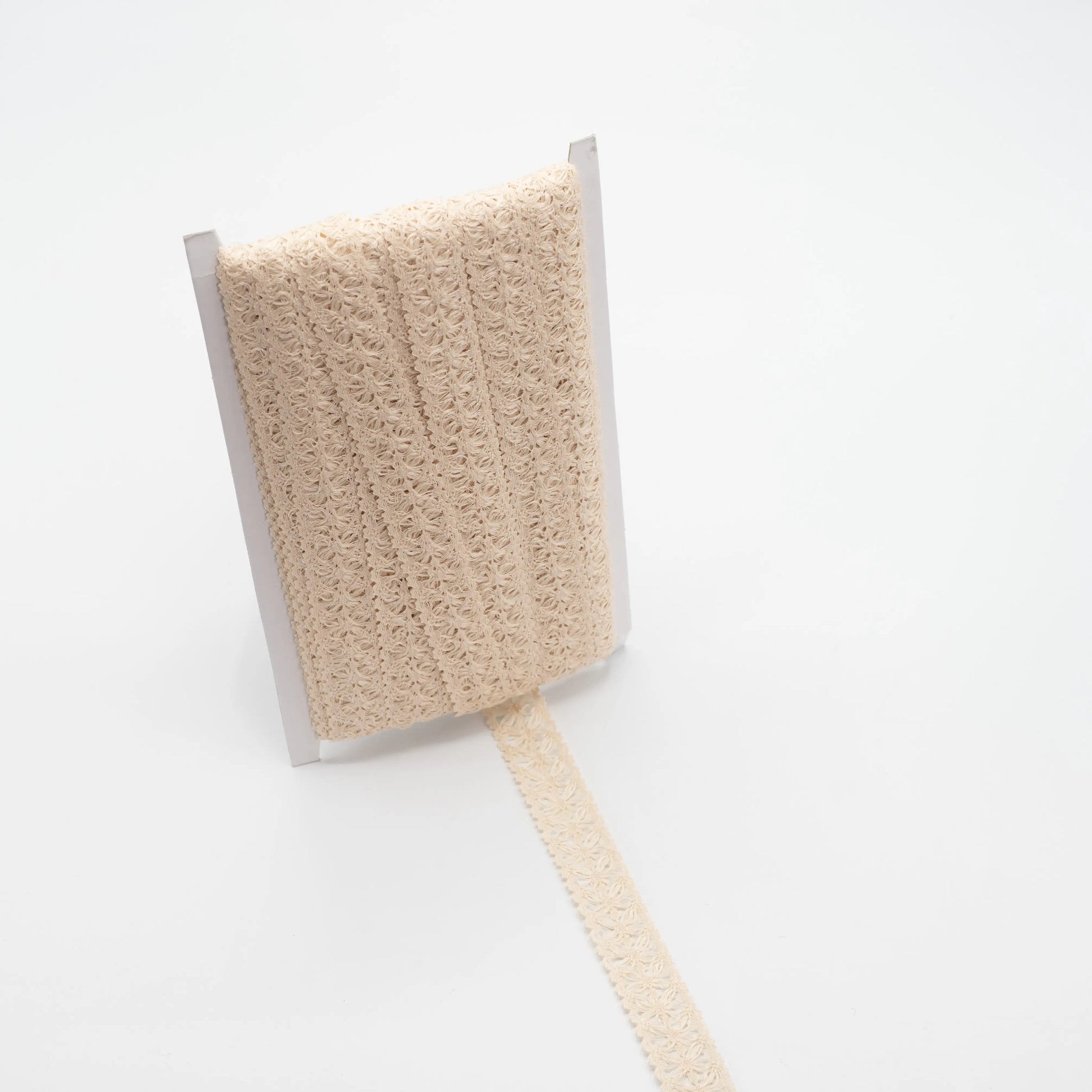 Image with 100% cotton lace - 2.2 cm natural – available at Šarlotes audumi