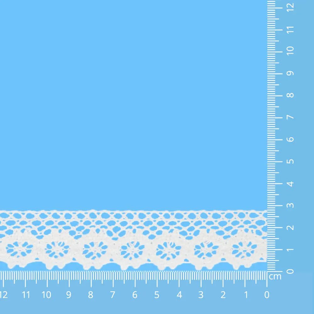 100% bawełniana koronka - 2,5 cm biała