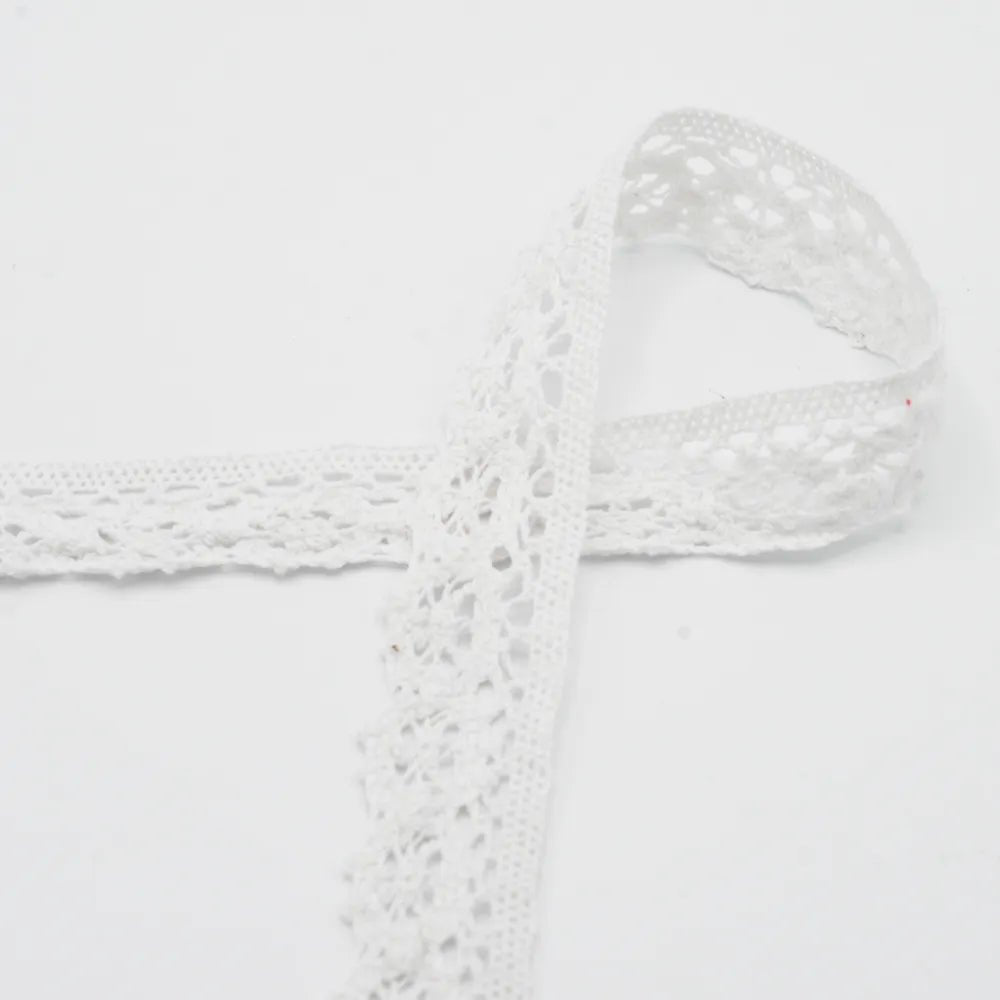 100% bawełniana koronka 3 cm - biała