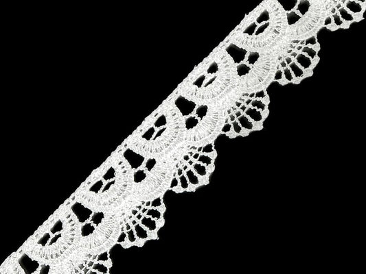 100% Cotton lace - 3 cm white
