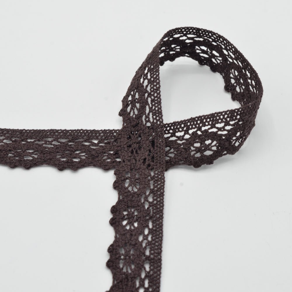 100% Cotton Lace 3 cm - Brown